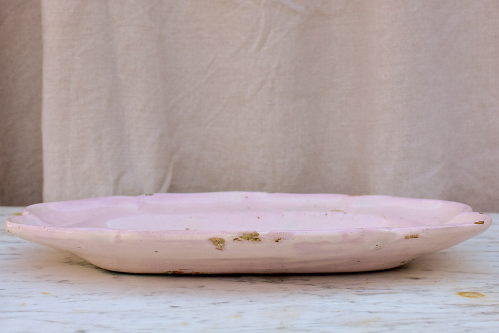 19th Century French platter - white / pink