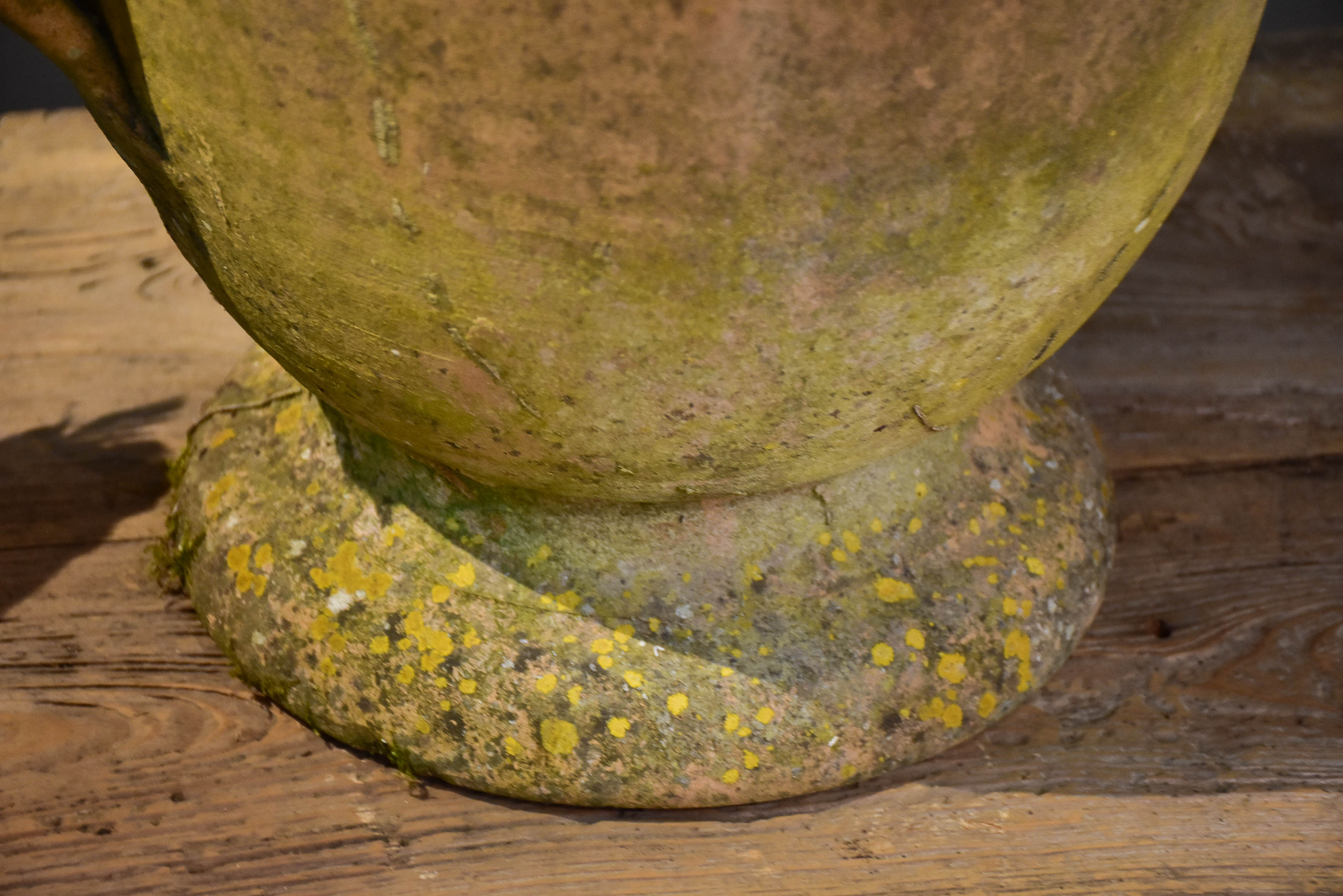 Vintage French terracotta garden planter with two handles