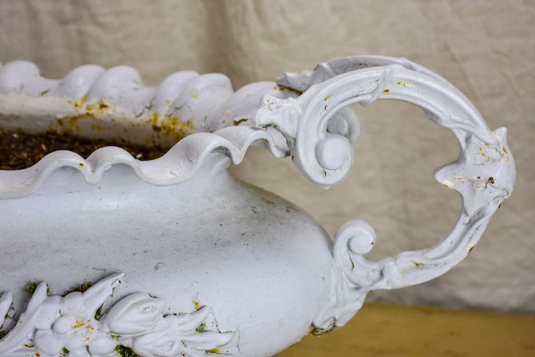 Large pair of Napoleon III cast iron garden planters