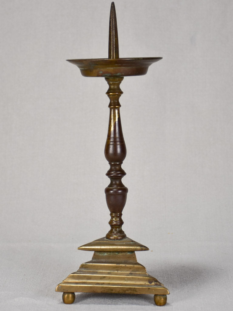 Charming Bronze Tripod Ball Feet Candlestick