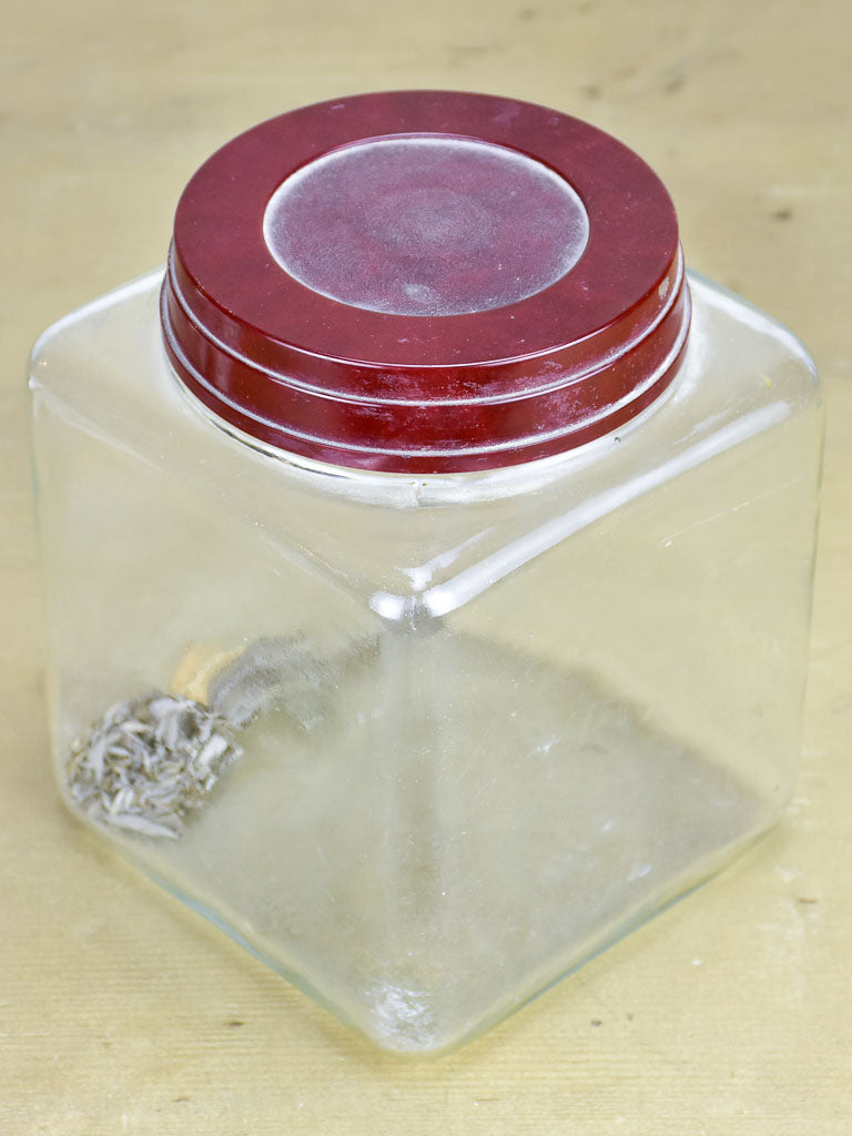 Mid Century French storage glass jar - epicerie