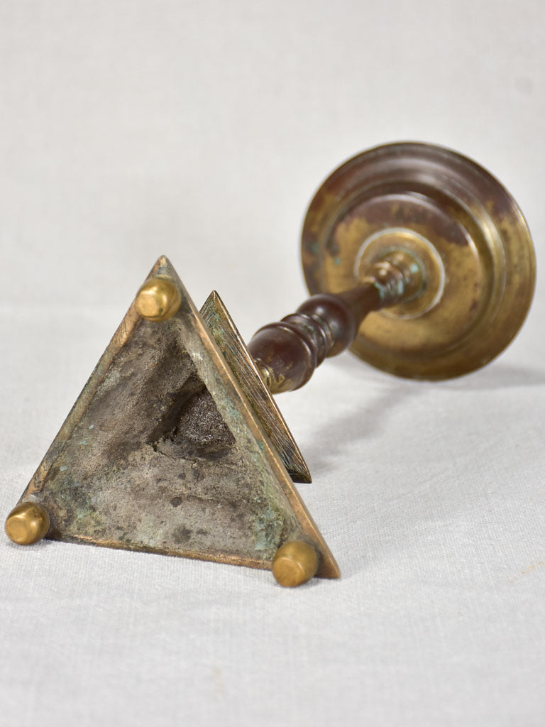 Period Bronze Candlestick with Unique Design