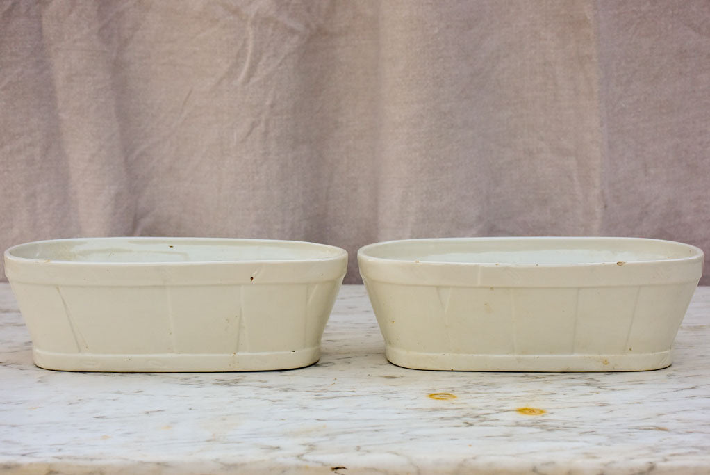 Pair of oval terrine dishes - faience