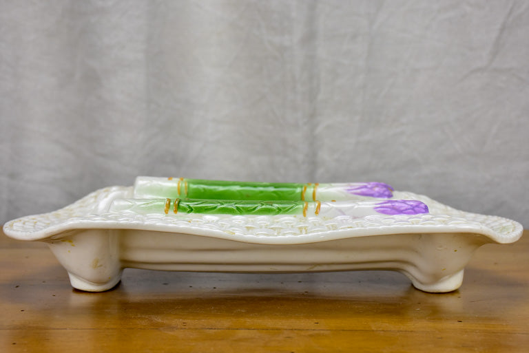 Antique French Asparagus platter - Barbotine