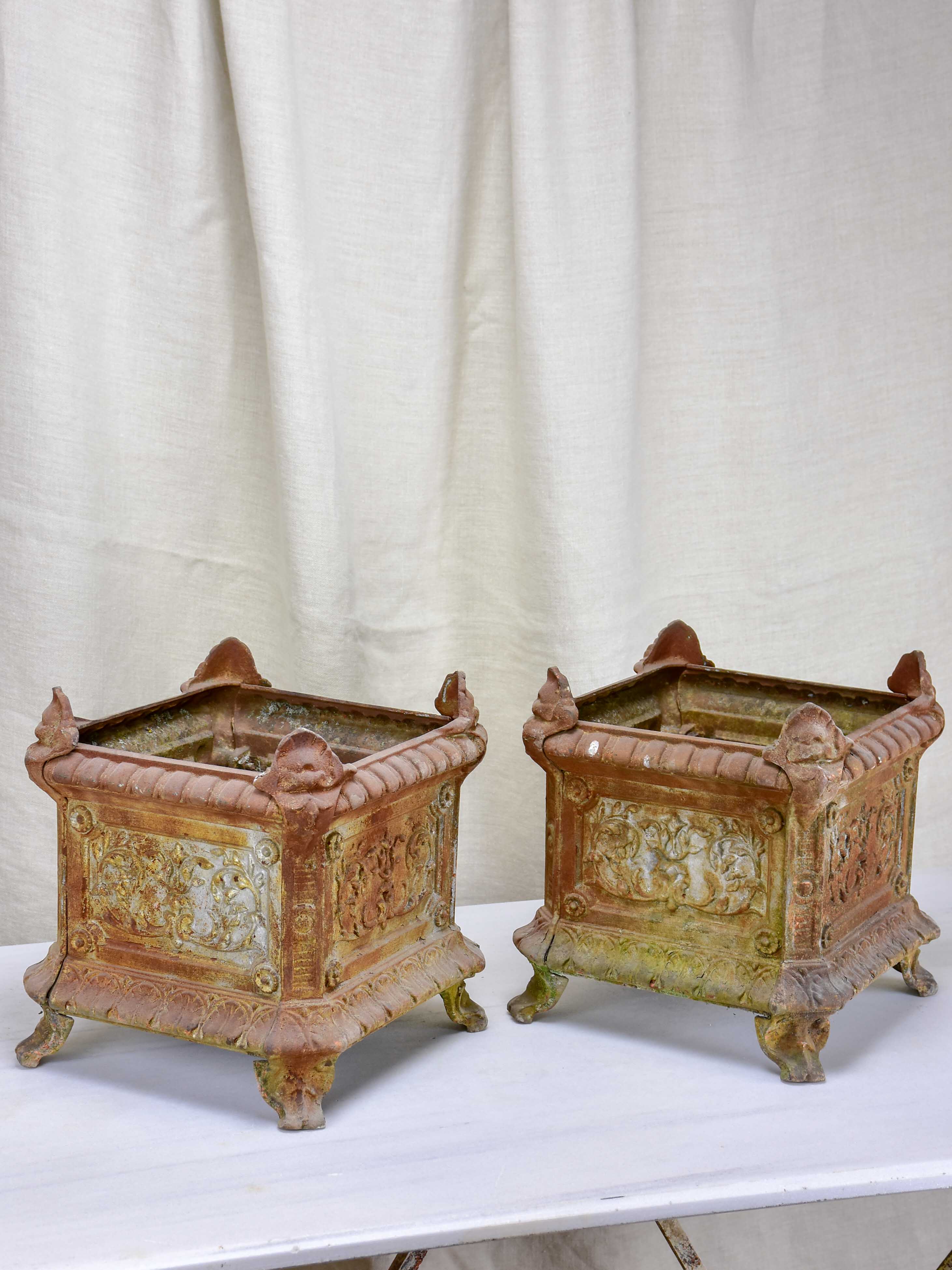 Pair of antique French pot plant stands