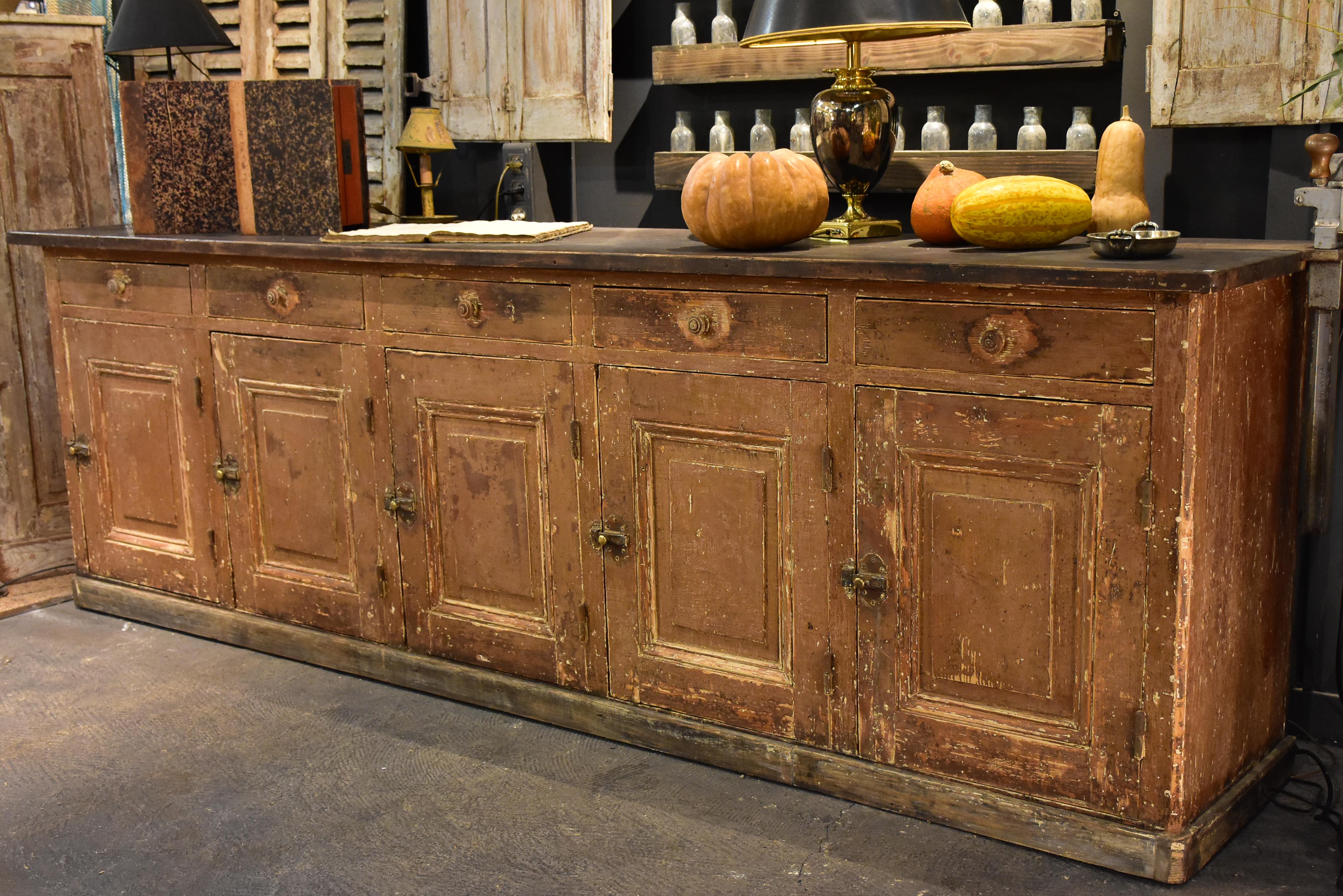 Large French shop counter from the 19th century