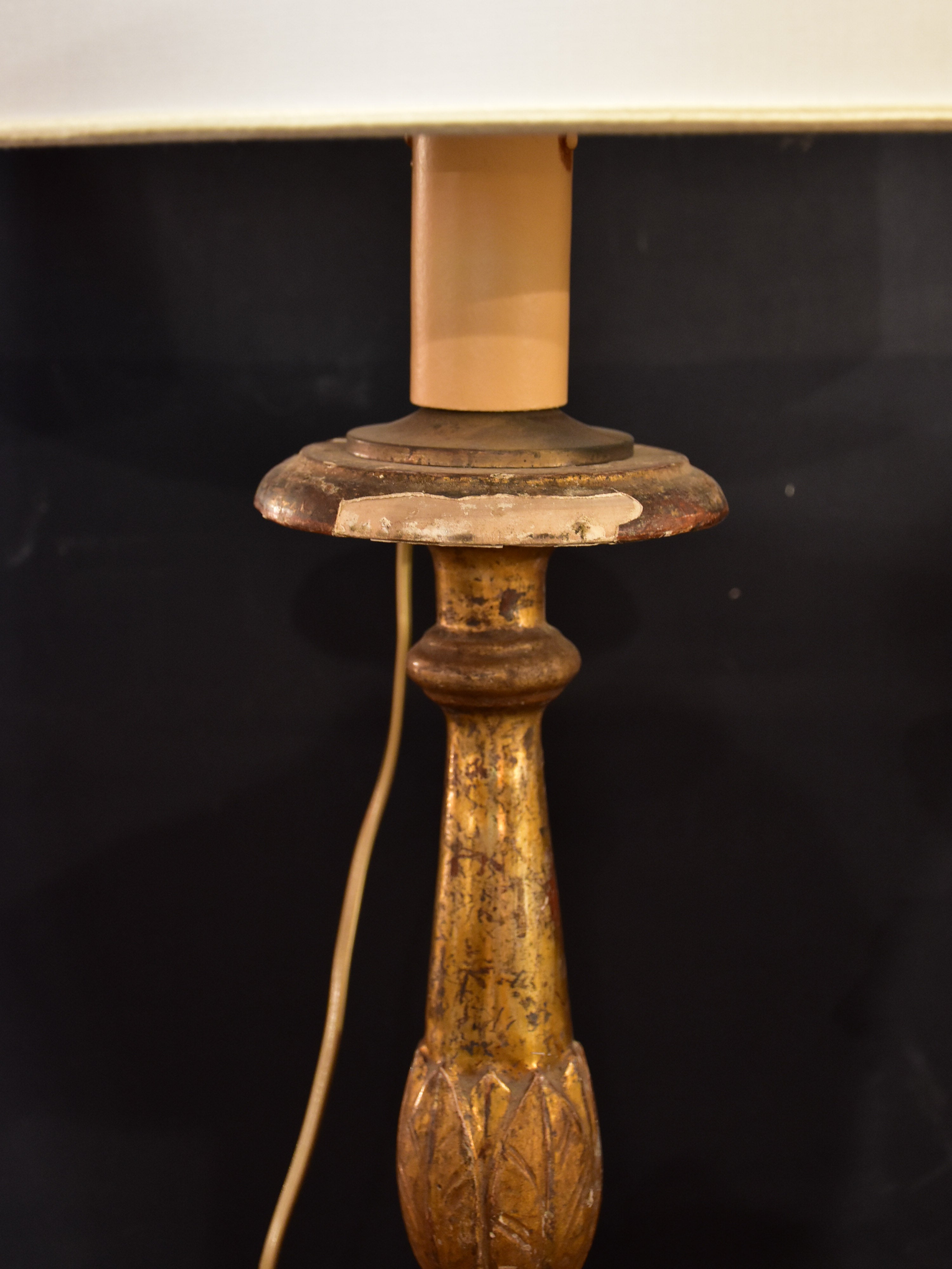 Pair of 19th century Italian candlestick lamps