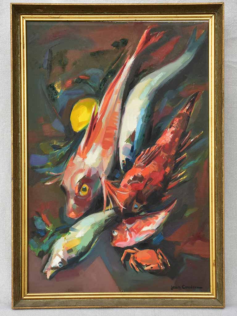 Mid century still life - Bouillabaisse seafood - oil on canvas 23¼" x 16½"