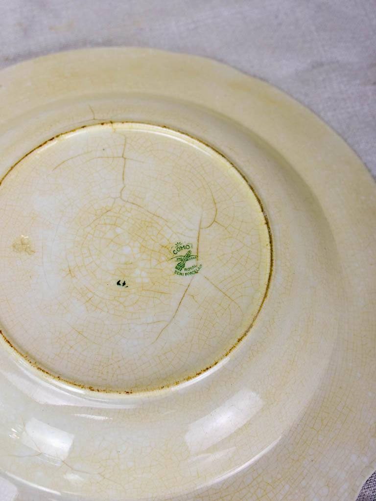 Antique English serving bowls and plates - 'Como' green