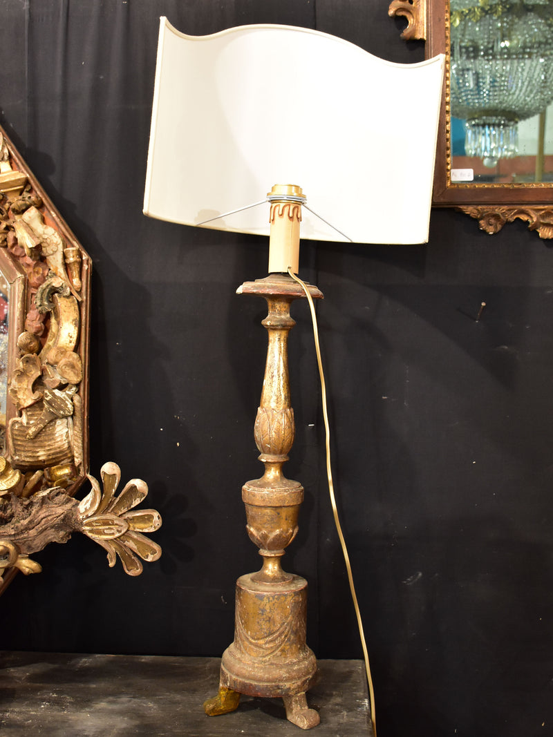 Pair of 19th century Italian candlestick lamps