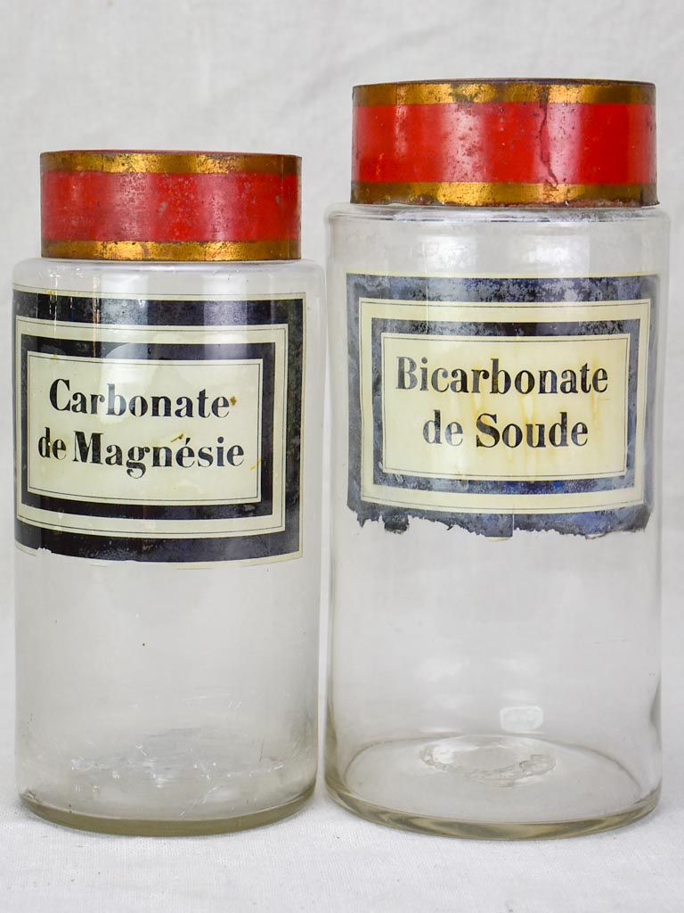 Two 19th Century apothecary glass jars