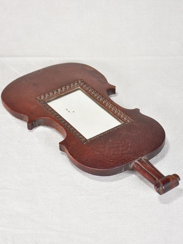 Late 19th-century mirror in the shape of a violin 17¾"