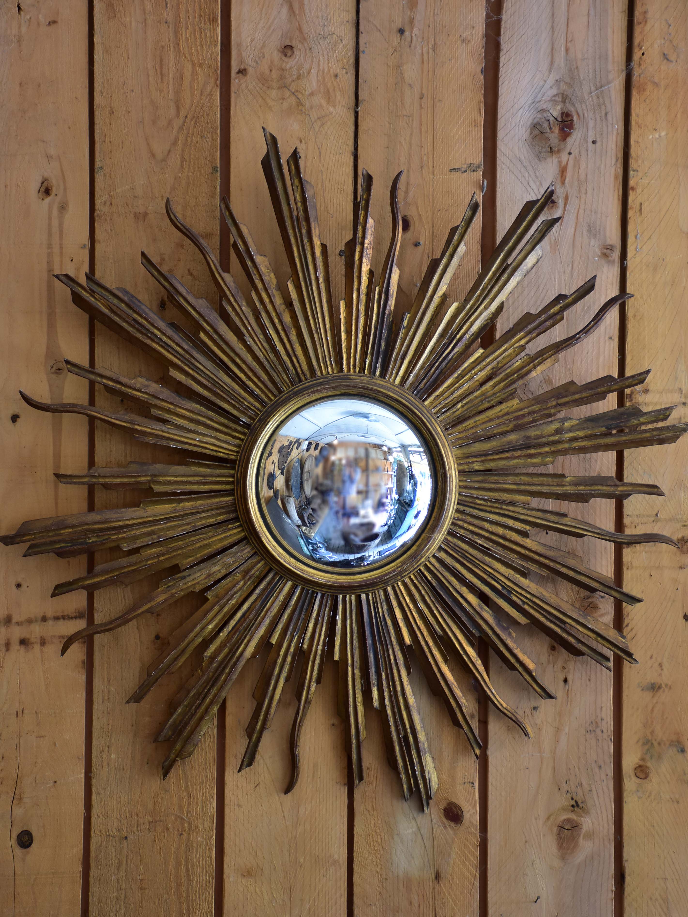 Antique sunburst mirror – gilt wood