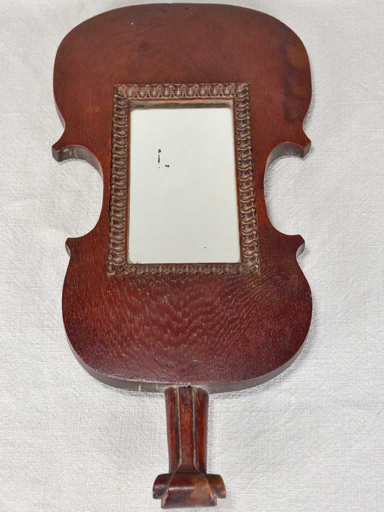 Late 19th-century mirror in the shape of a violin 17¾"