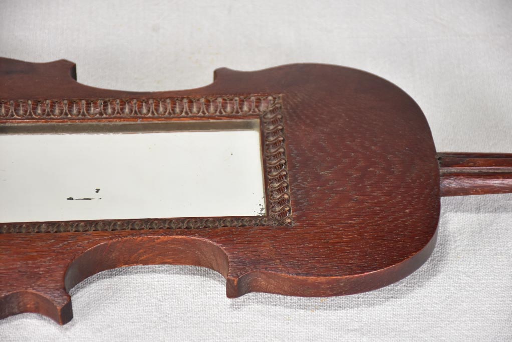 Late 19th-century mirror in the shape of a violin 17¾"