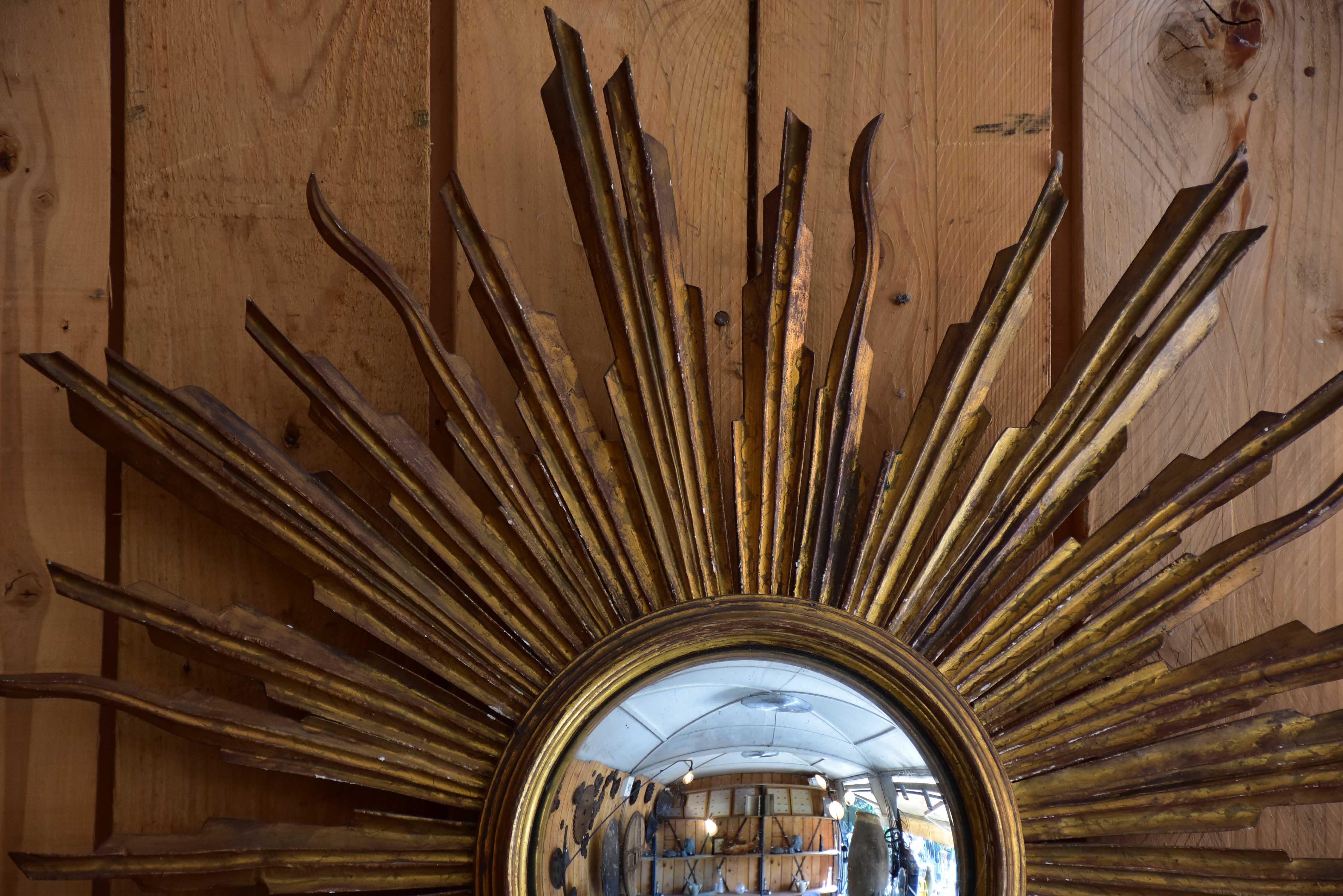 Antique sunburst mirror – gilt wood