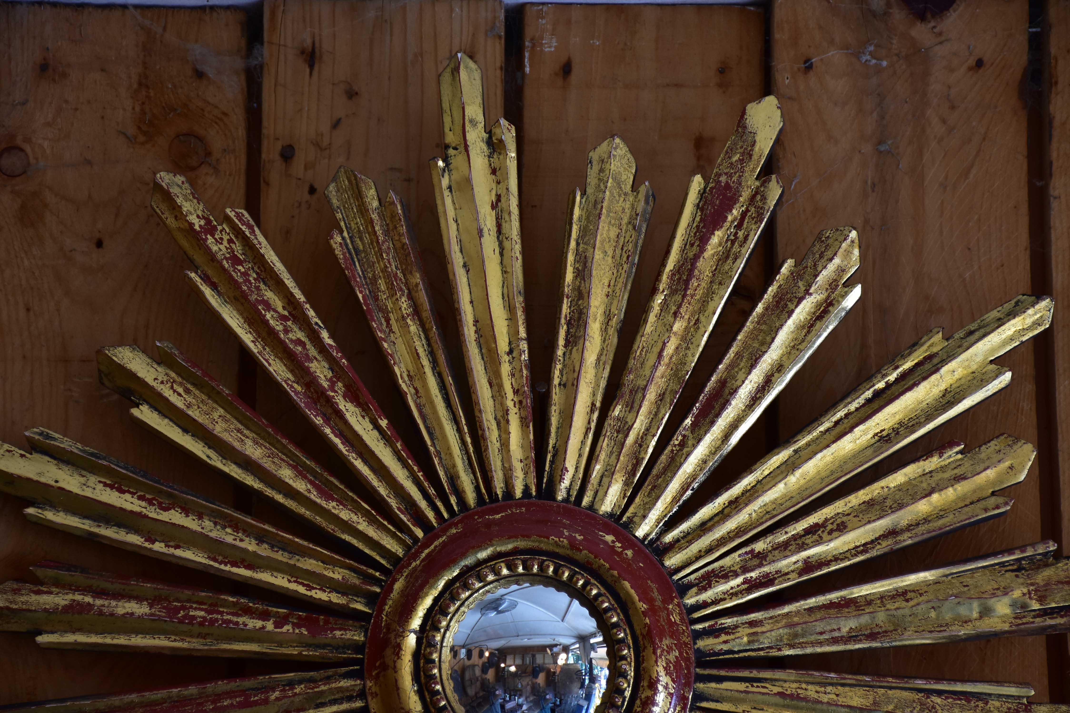 Vintage sunburst mirror – gilt wood