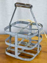 Antique French bottle carrier - four places