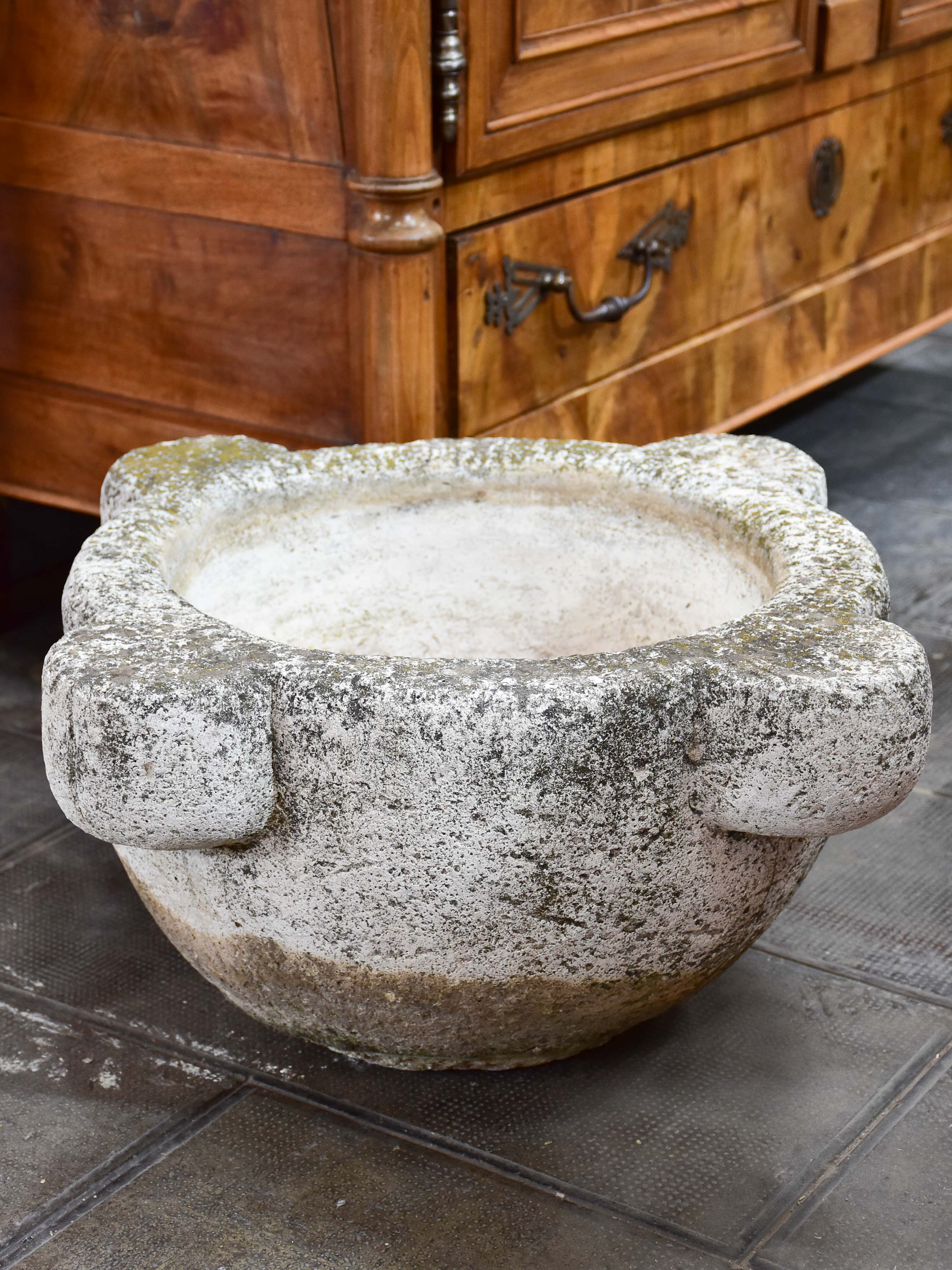 Very large concrete mortar planter from Les Alpilles, Provence