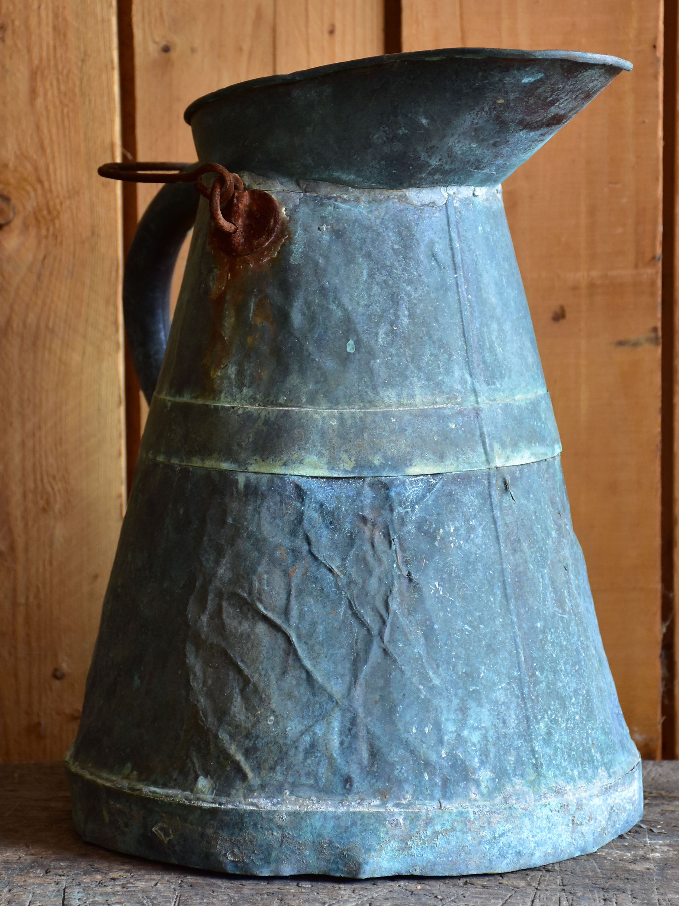 19th century Rustic French copper watering can