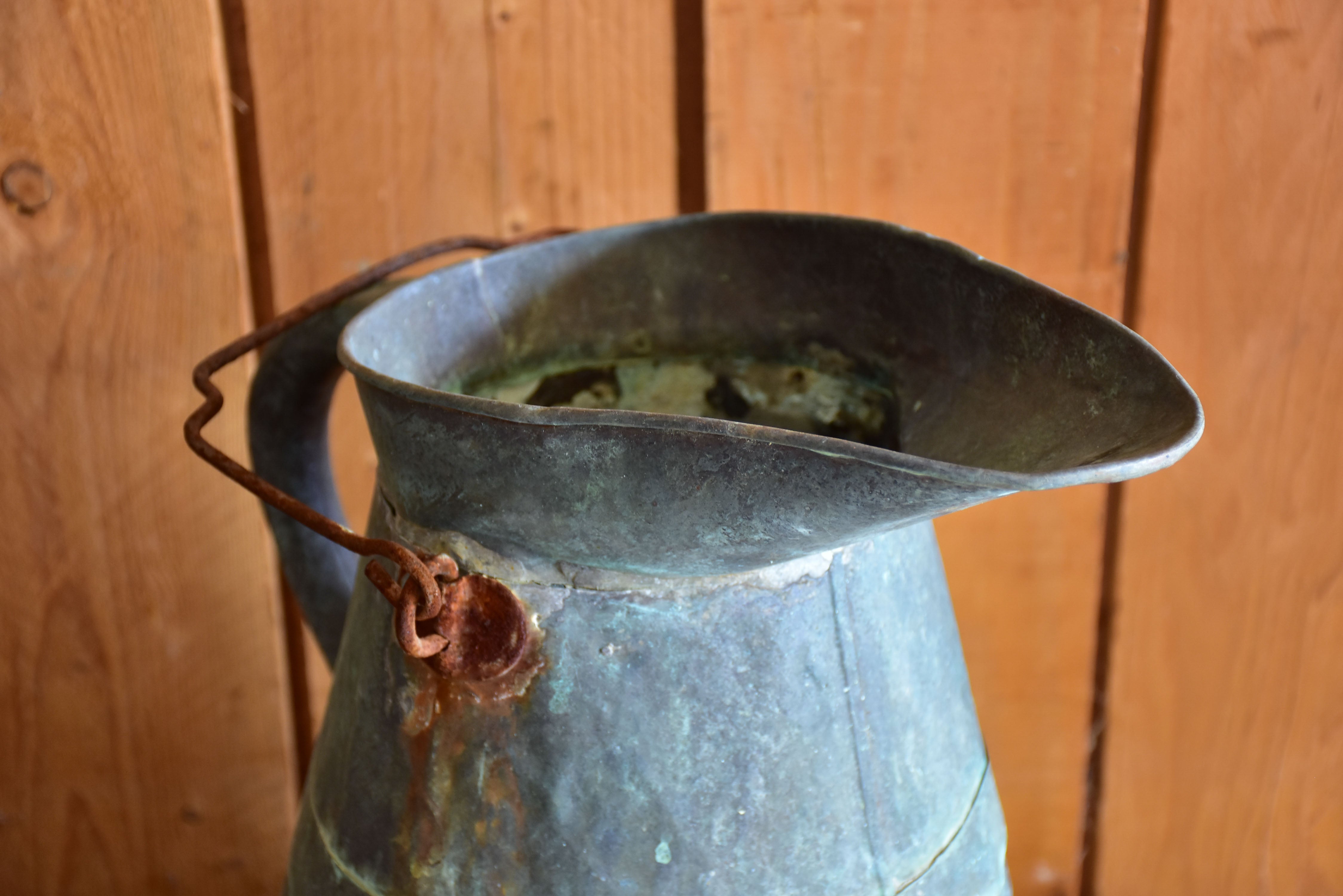 19th century Rustic French copper watering can