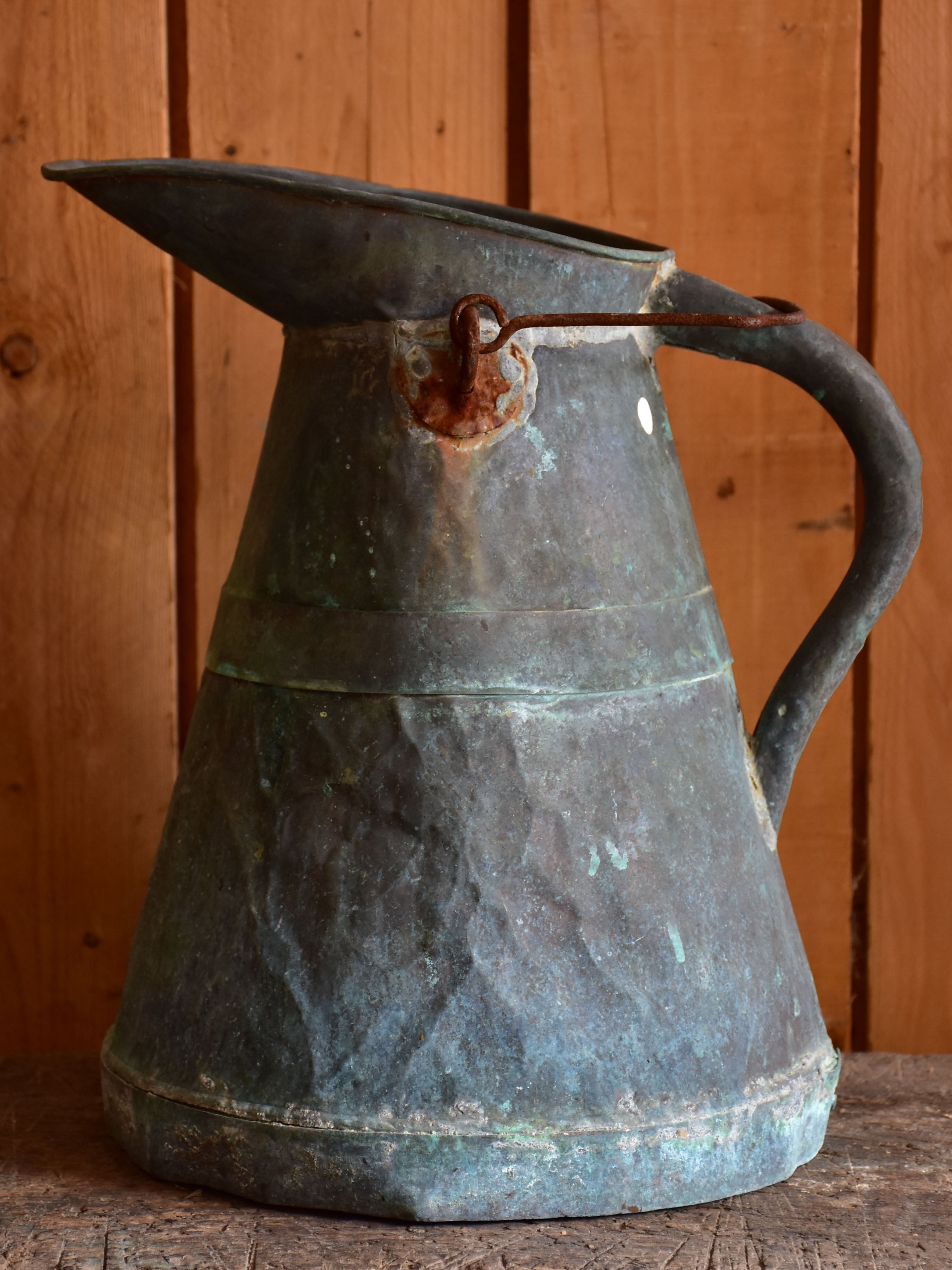 19th century Rustic French copper watering can