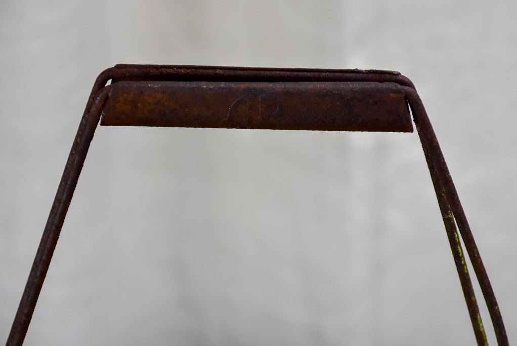 Antique French bottle carrier - iron