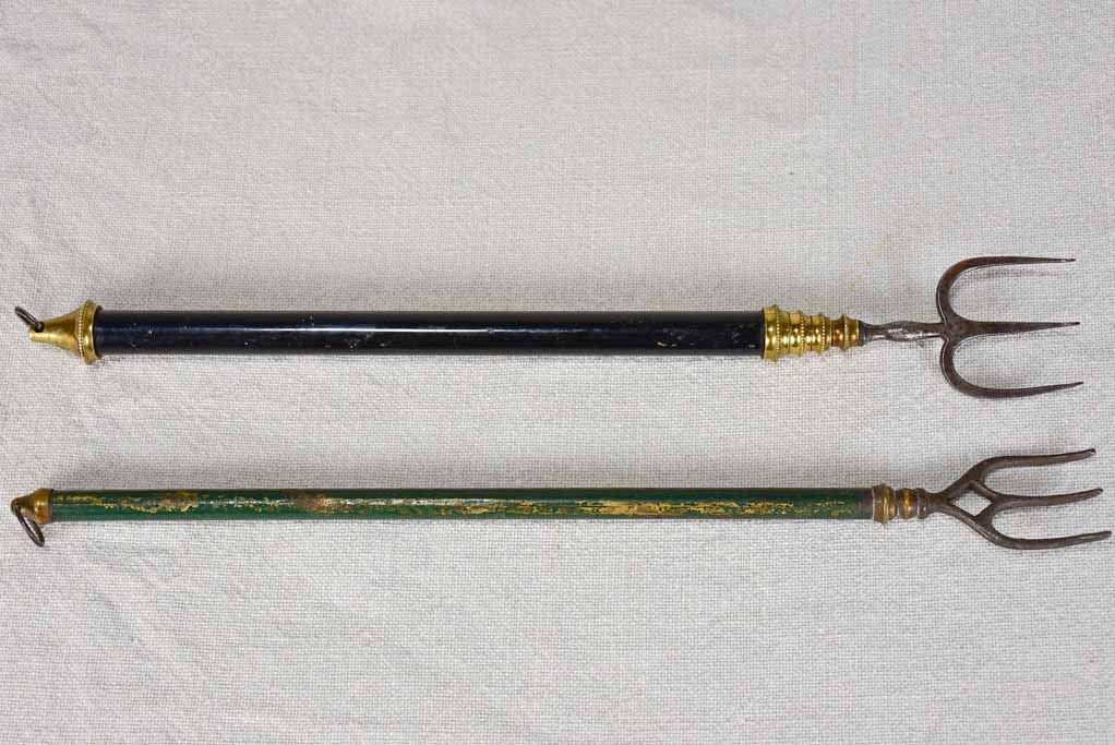 Two late 19th century telescopic fire toasting forks