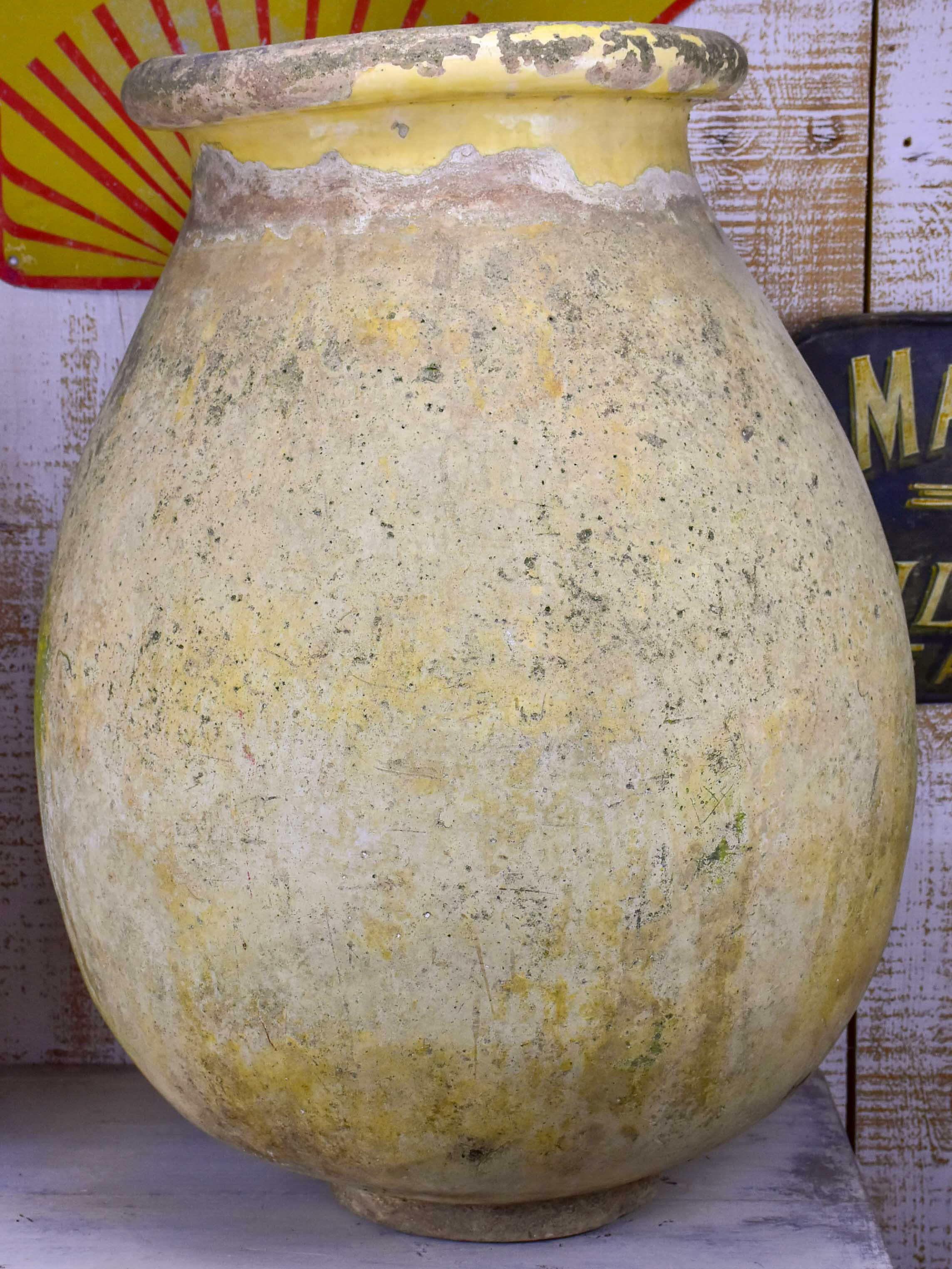 Very large 19th Century French Olive oil jar from Biot