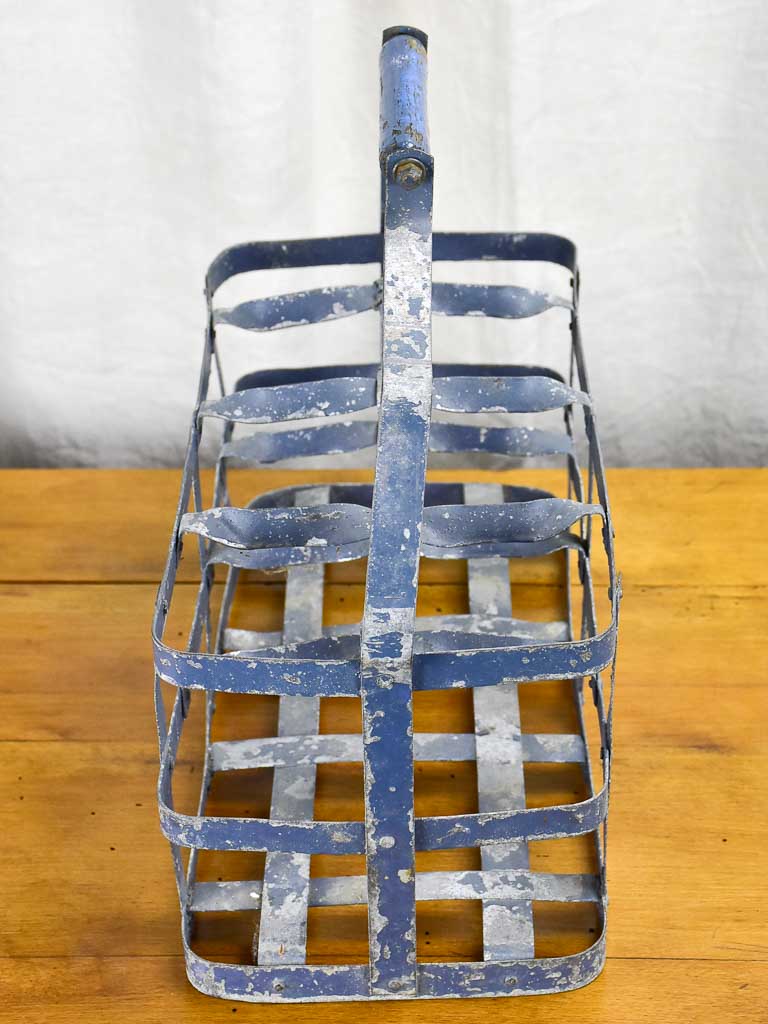 Large antique French bottle carrier - 8 bottles