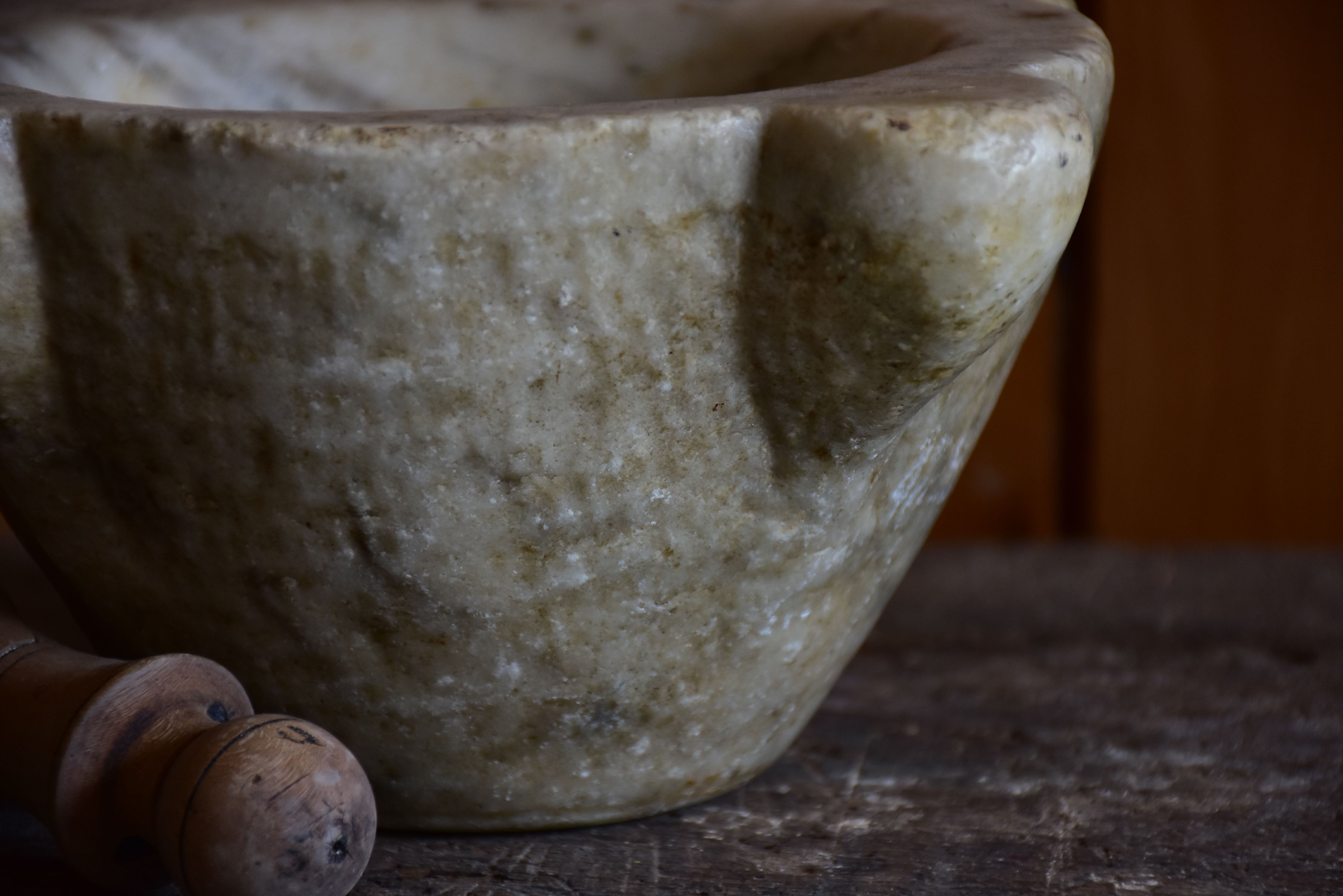 Antique French marble mortar and pestle 10¼”