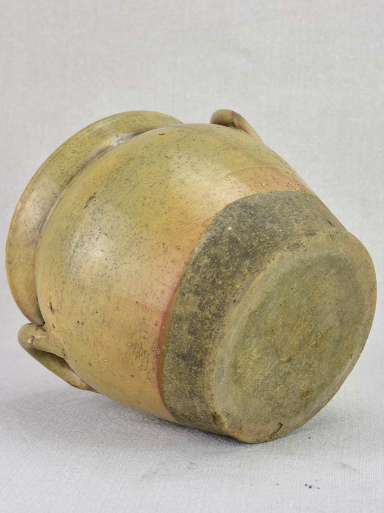 Early twentieth-century French preserving pot - beige with handles 7½"