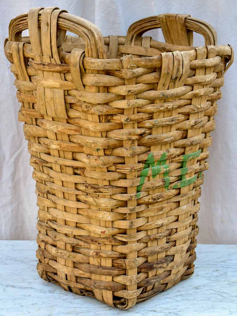 Very large antique French harvest basket