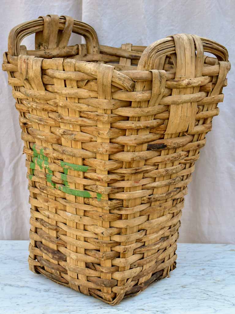 Very large antique French harvest basket