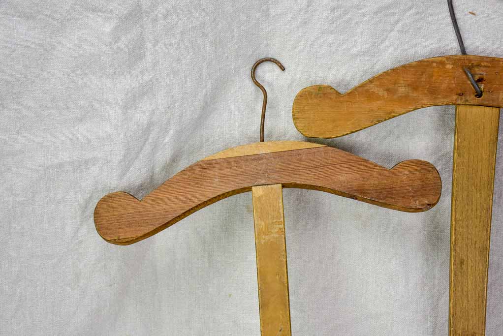 Two antique French coat hangers