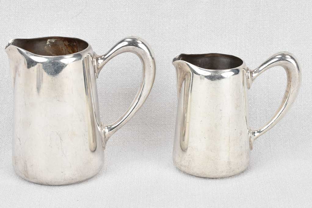 Sturdy Weighty Silver-Plated Jugs