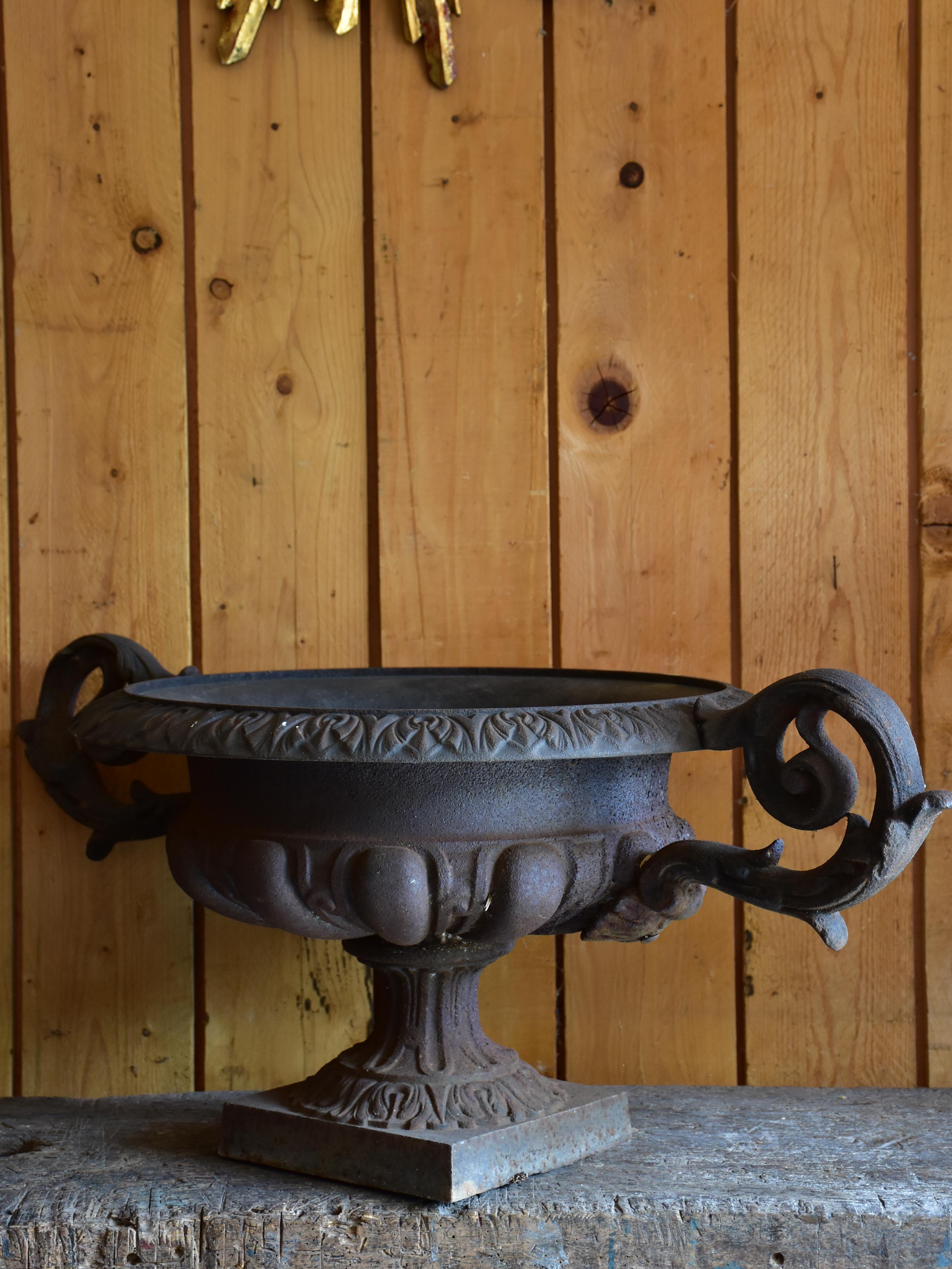 Large cast iron French garden urn – 19th century