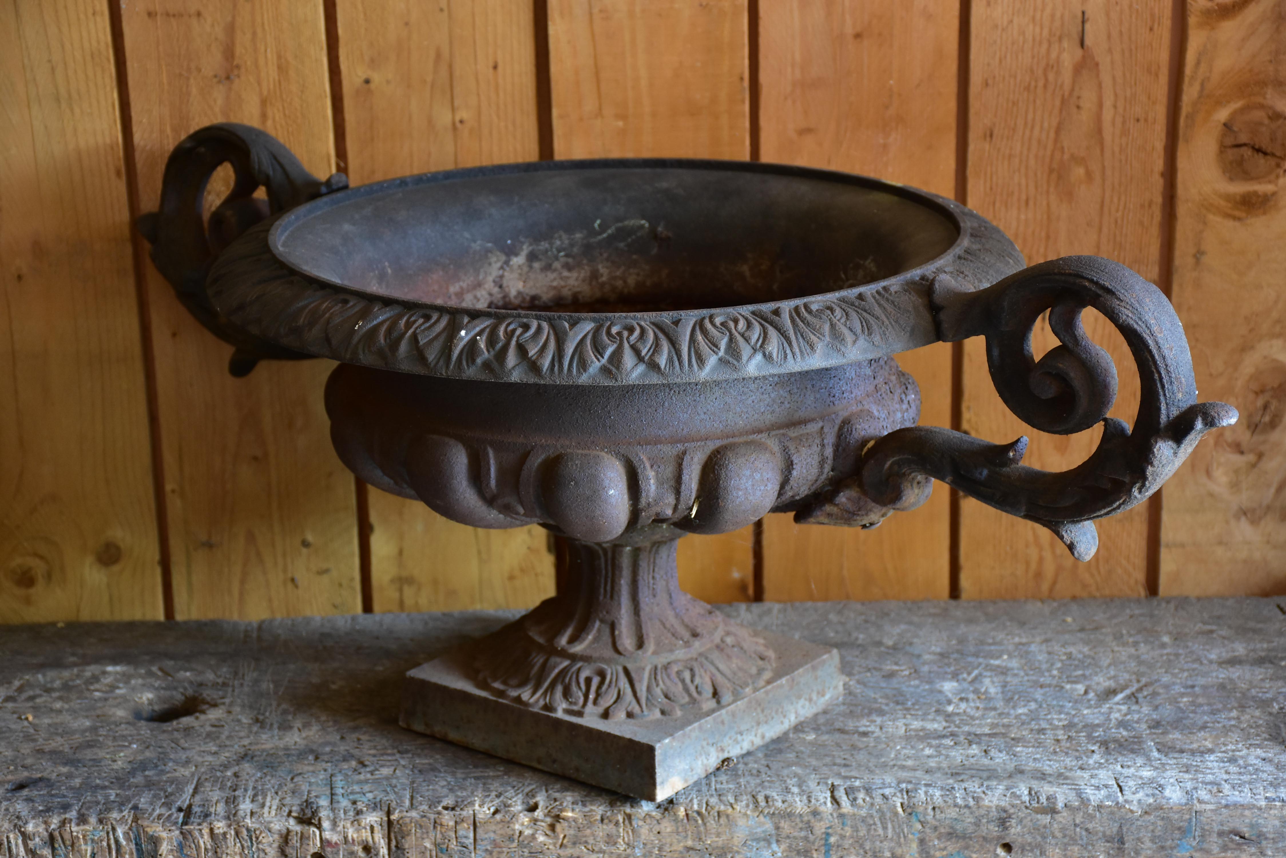 Large cast iron French garden urn – 19th century