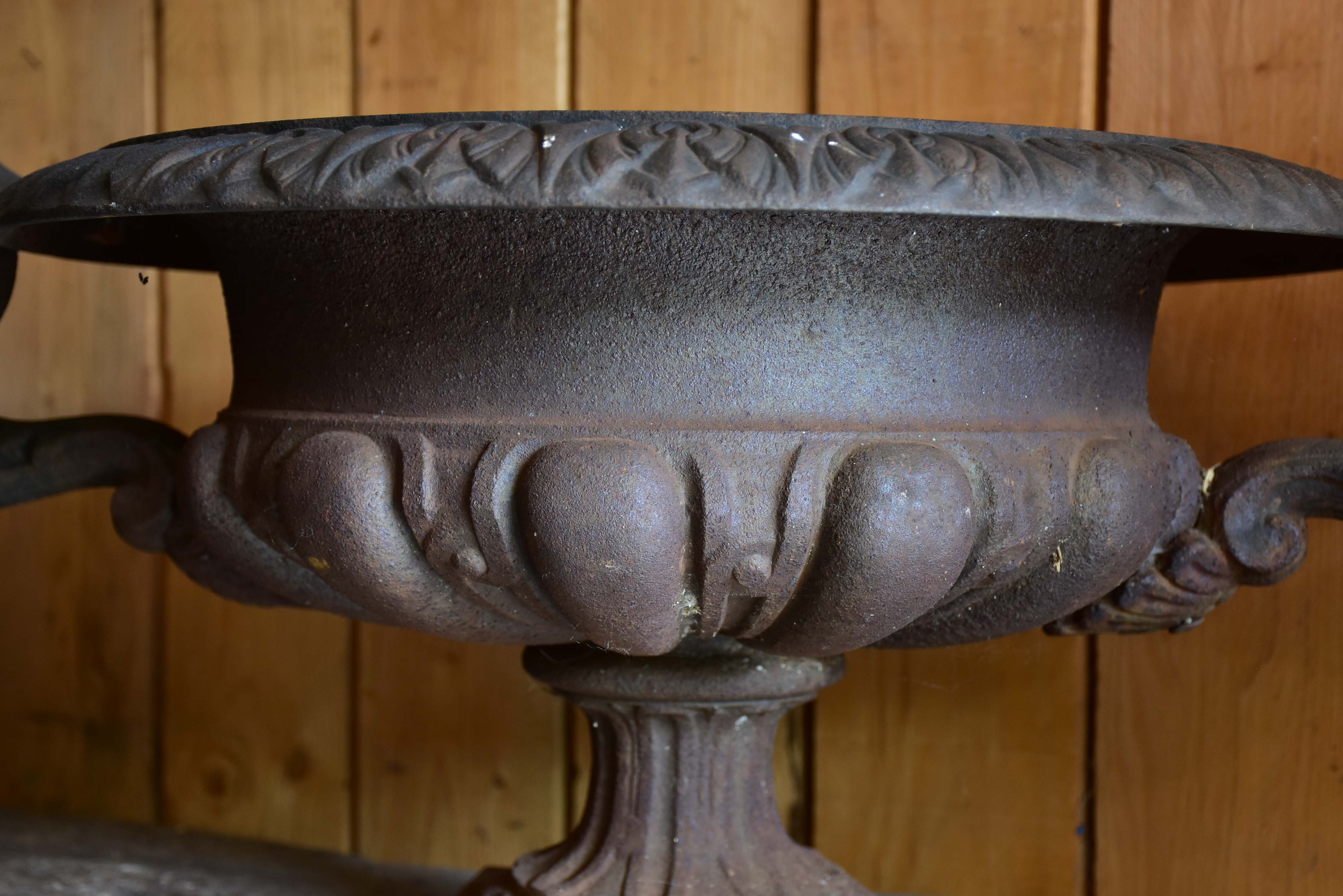 Large cast iron French garden urn – 19th century