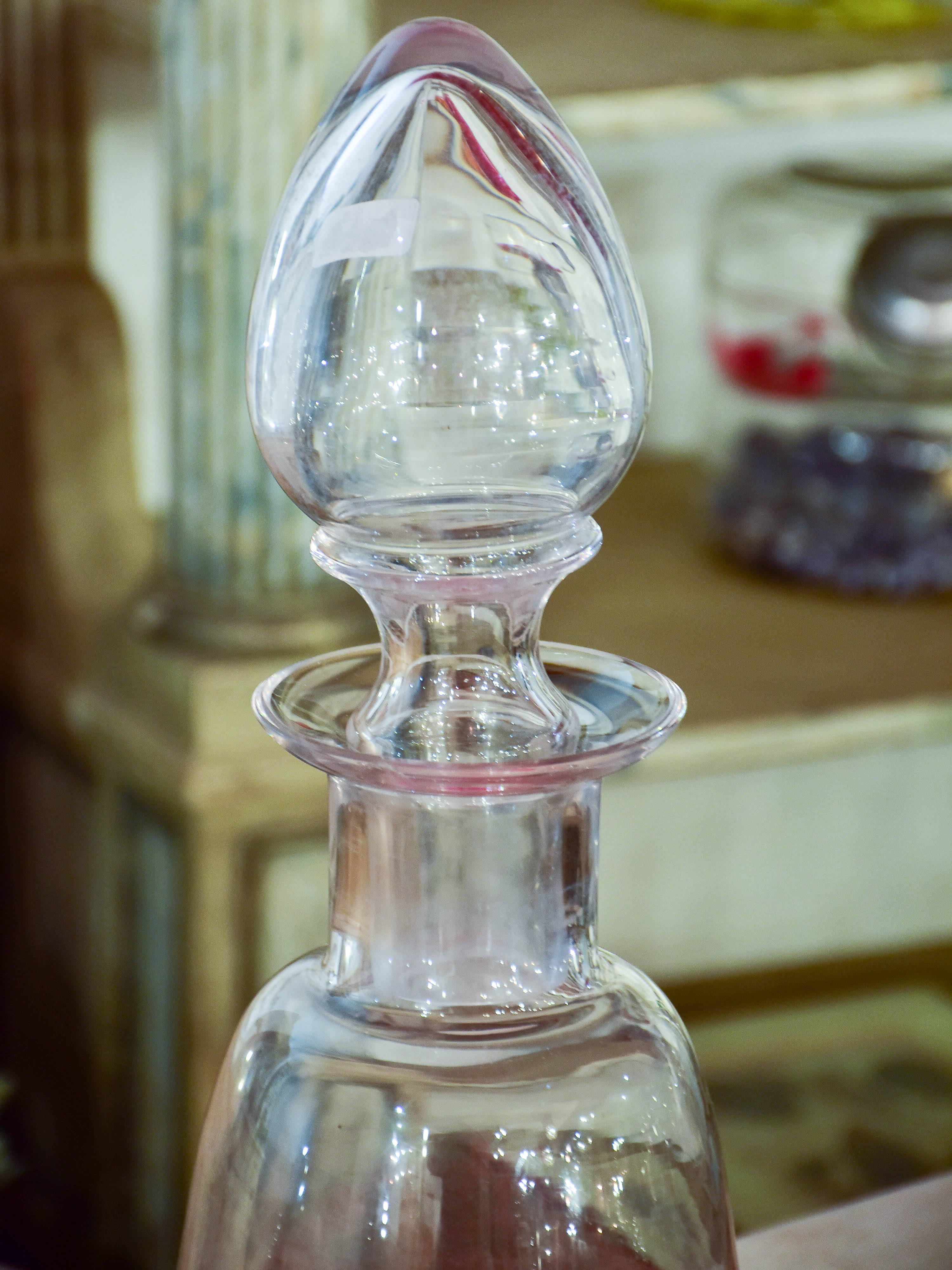 Very large glass apothecary jar - pear shaped with lid