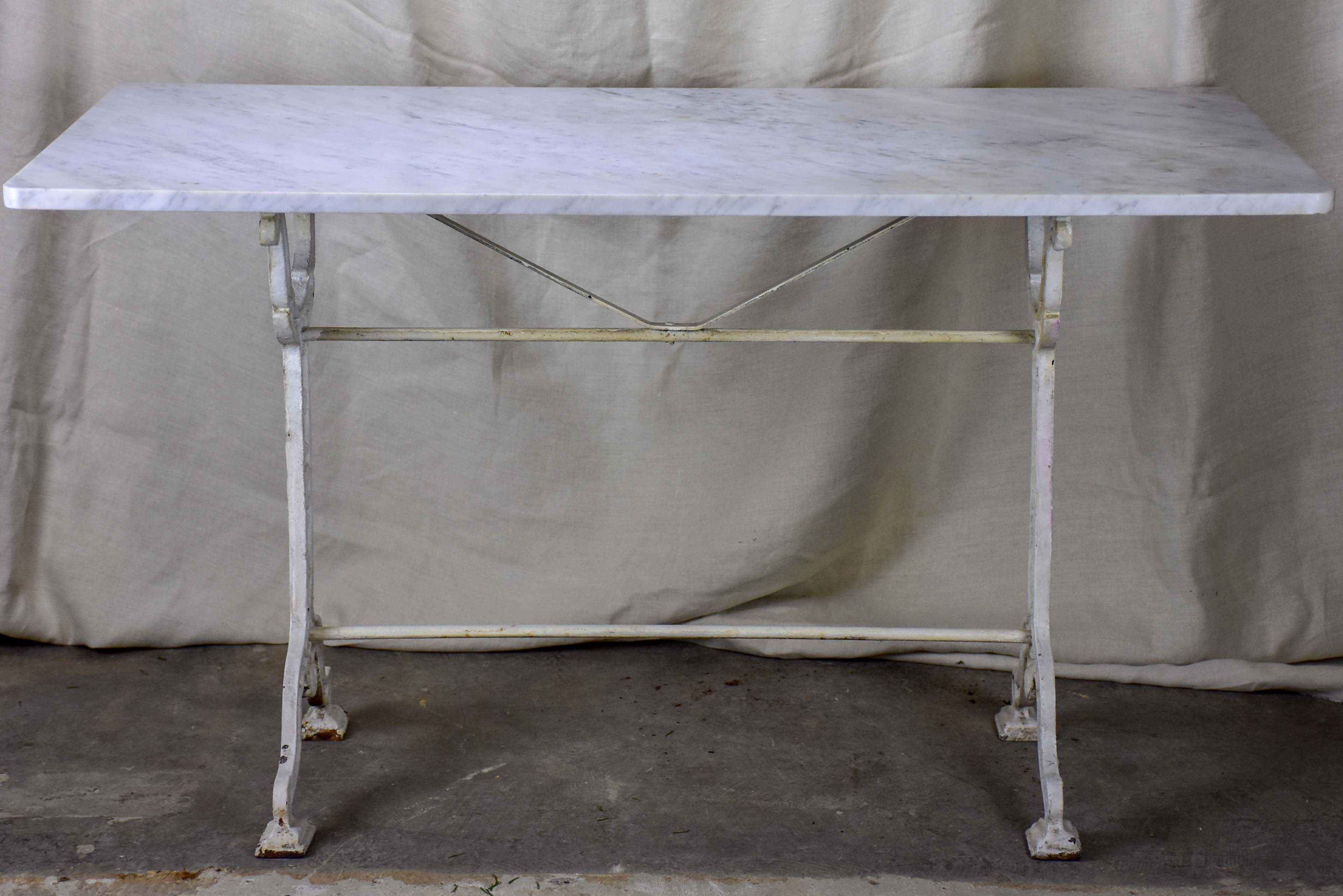 Antique French marble top bistro table - rectangular