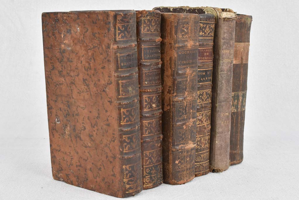 Six small hardcover books, 18th and 19th century