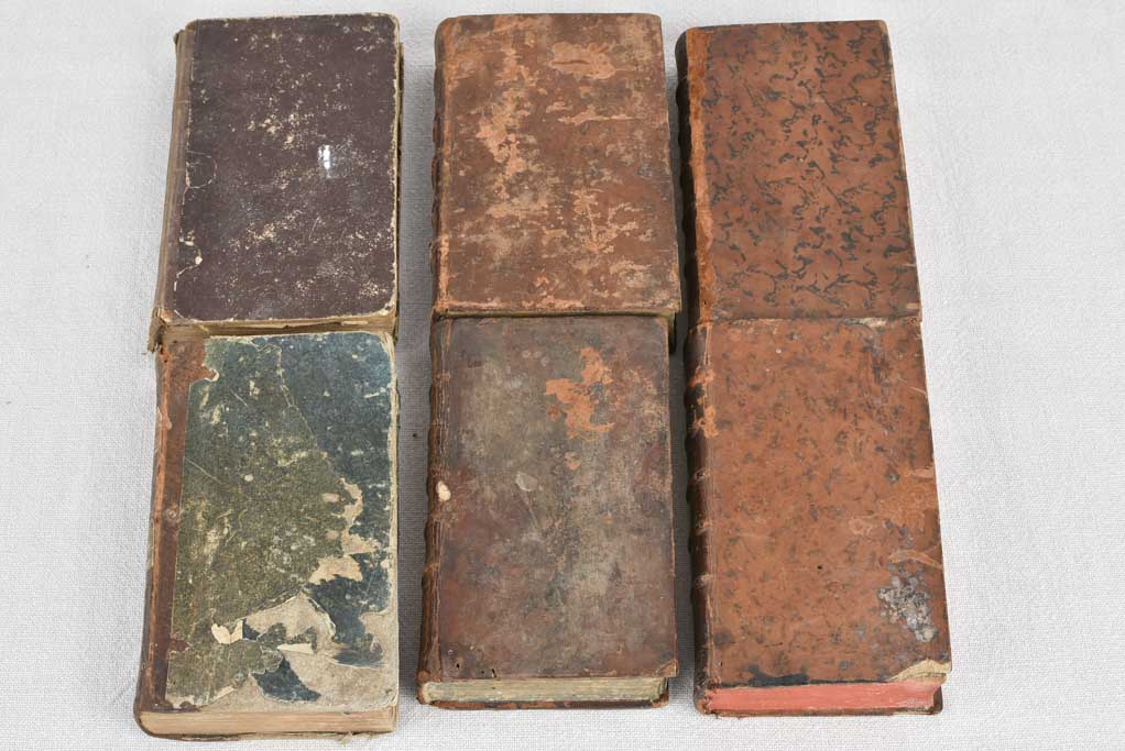 Six small hardcover books, 18th and 19th century