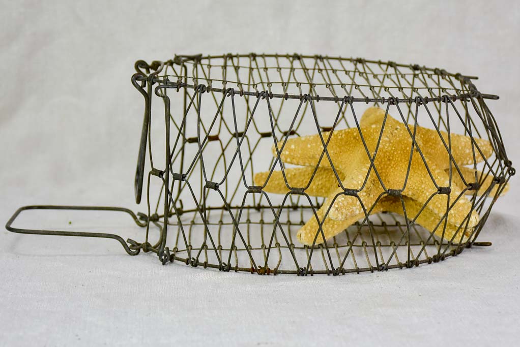 Antique French salad wash basket - foldable