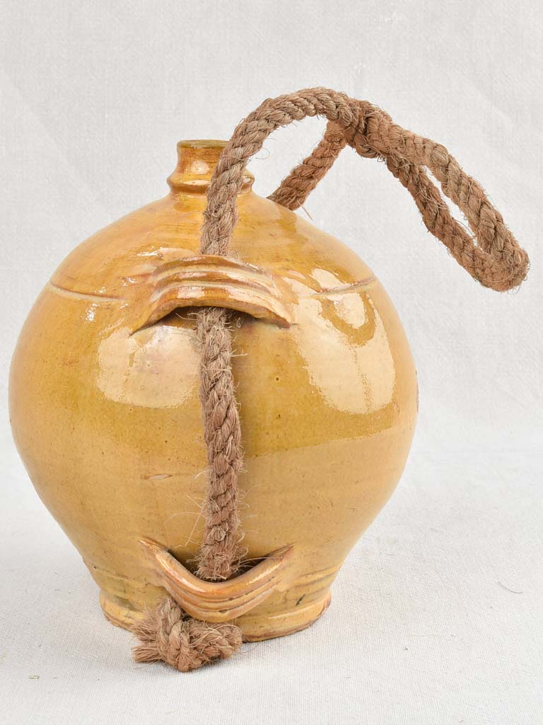 Yellow Conscience Jug with Rope 10¼"