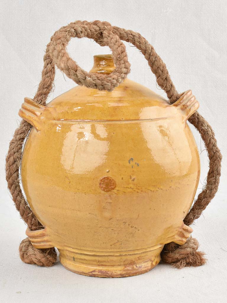 Yellow Conscience Jug with Rope 10¼"