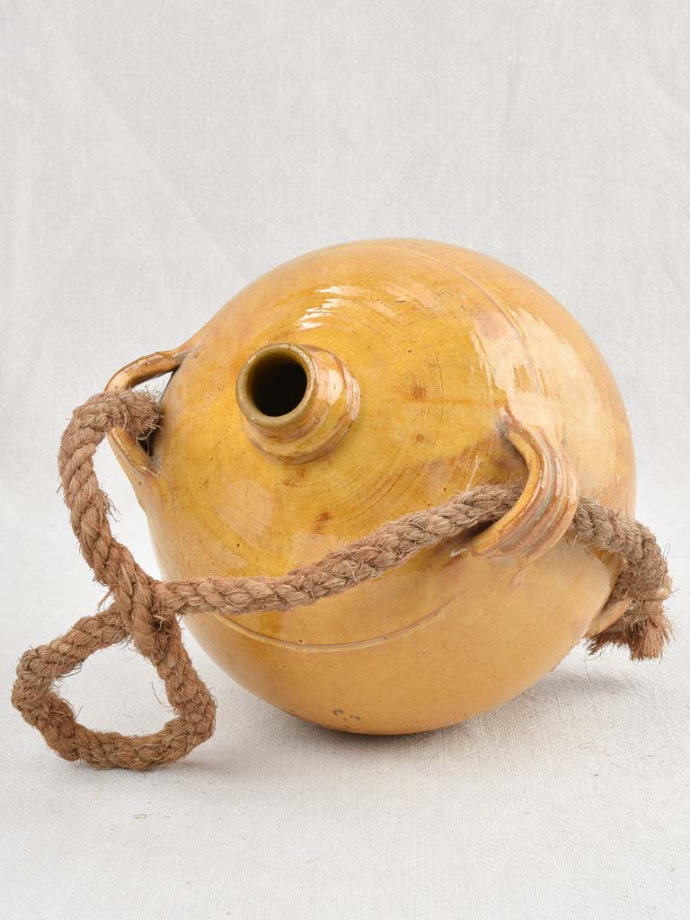 Yellow Conscience Jug with Rope 10¼"