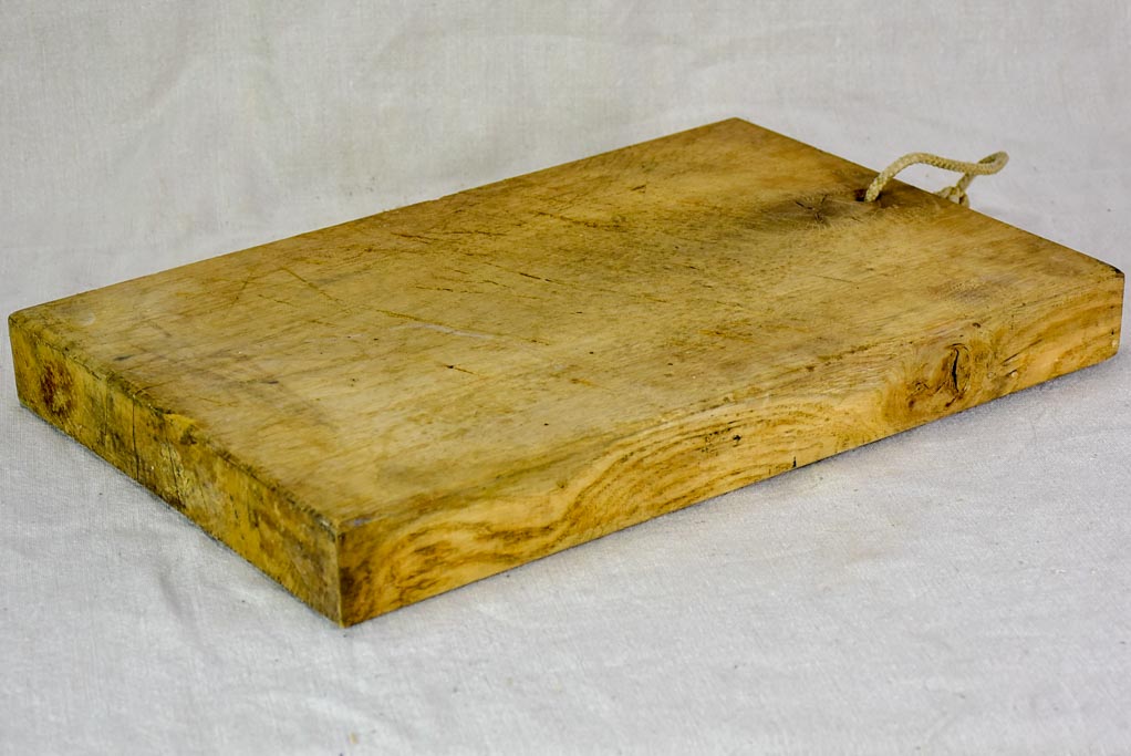 Antique French cutting board with rope handle 13¾" x  17¾"