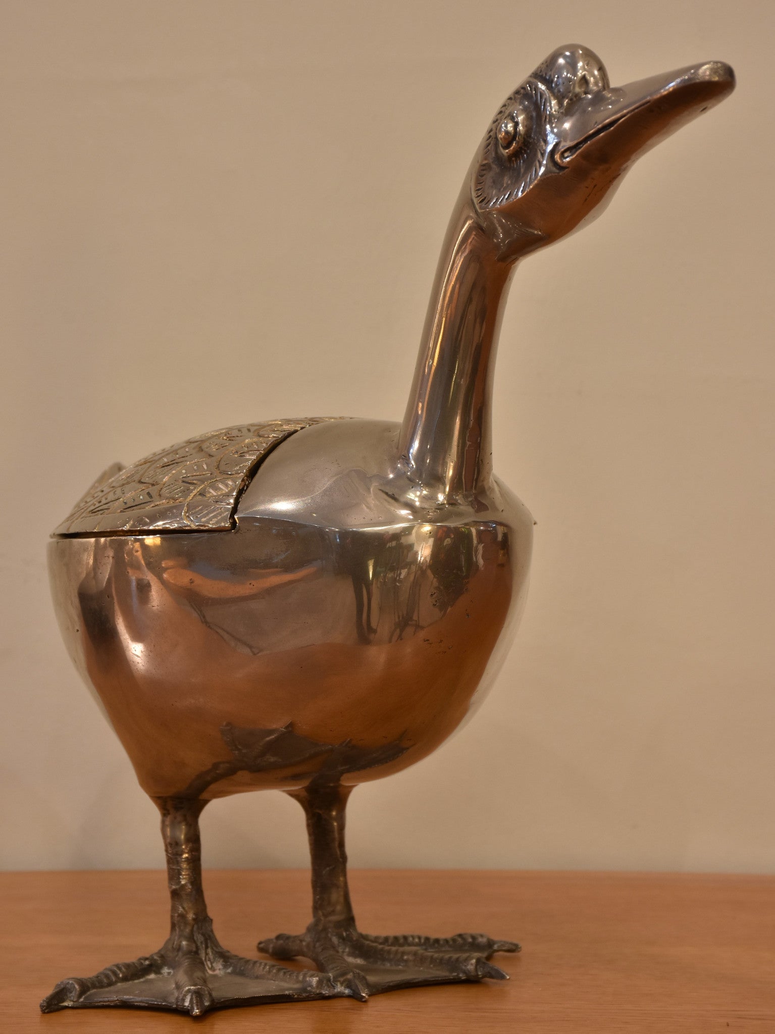 Large bronze duck container – 1970’s