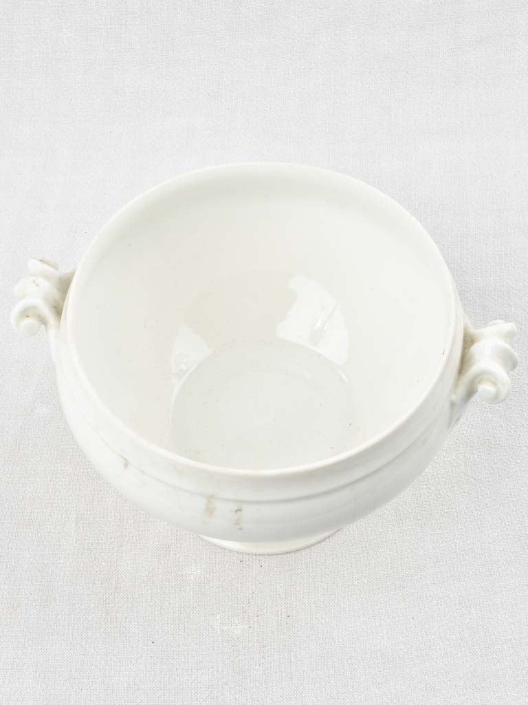 Early 20th century French soup tureen with white glaze 11¾"